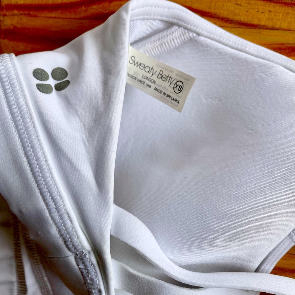 White Sweaty Betty sports bra XS, NWOT no flaws never worn! - Picture 2 of 3